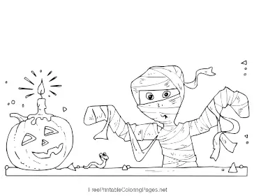 Mummy And Pumpkin coloring page