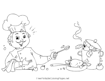 Happy Chef coloring page