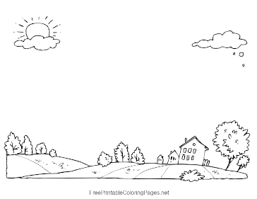 Farmland coloring page