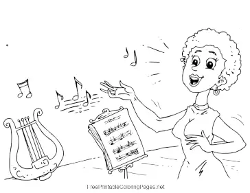 Opera Singer coloring page