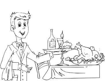 Fancy Waiter coloring page