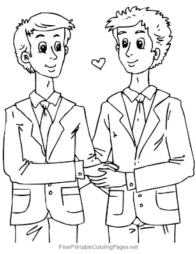 Wedding With Two Grooms coloring page