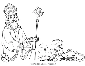 St Patrick And Snakes coloring page