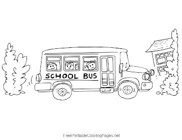 School Bus With Kids coloring page