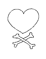 Heart and Crossbones Coloring Page