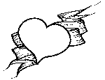 Heart and Ribbon Coloring Page