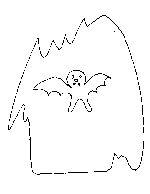 Bat in a Cave Coloring Page